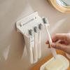 Portaspazzolino per montaggio a parete 5 slot senza trapano adesivo moderno multifunzionale per telefono dentifricio organizer per riporre oggetti per il bagno