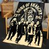 1PC Motorcycle Club Poster  Print Adult Children Warm Blankets Home Travel Car Soft Comfortable Suitable for All Seasons