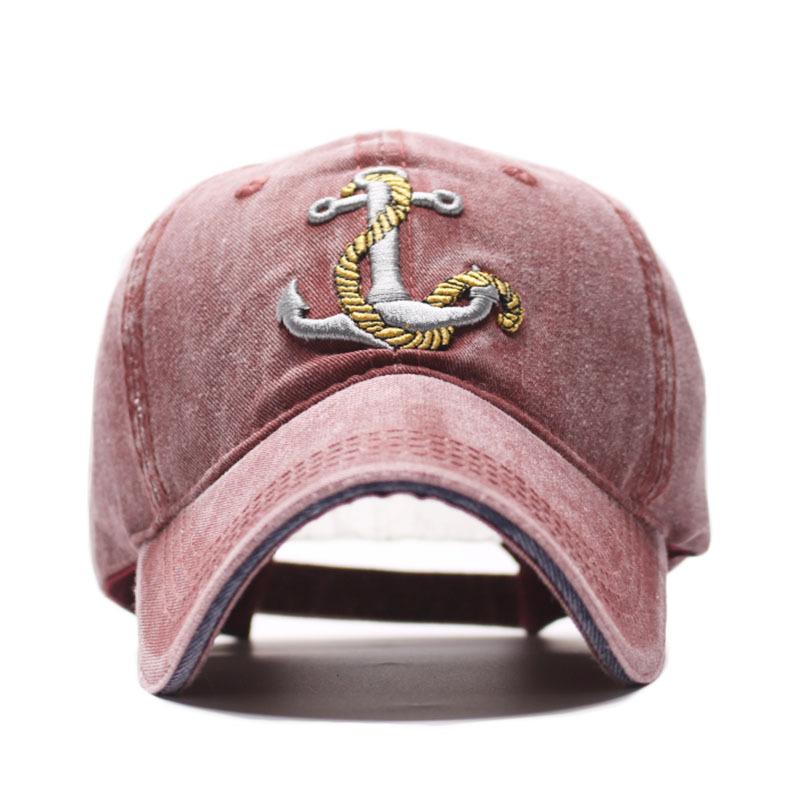 New anchor baseball cap, washed denim anchor hat, retro cap for men and women