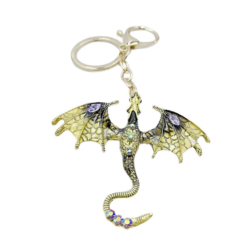 Kreativ Imitation Drake Färgstark Handmålad Metall Nyckelring Män Och Kvinnor Nyckelring Smyckesaccessoarer Gåva 1 Styck