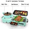 Rauchfreie Antihaft-Elektrobackpfanne 3 in 1 Koreanischer Stil BBQ Hot Pot Multikocher Maschine Multifunktionale Elektrische Grills