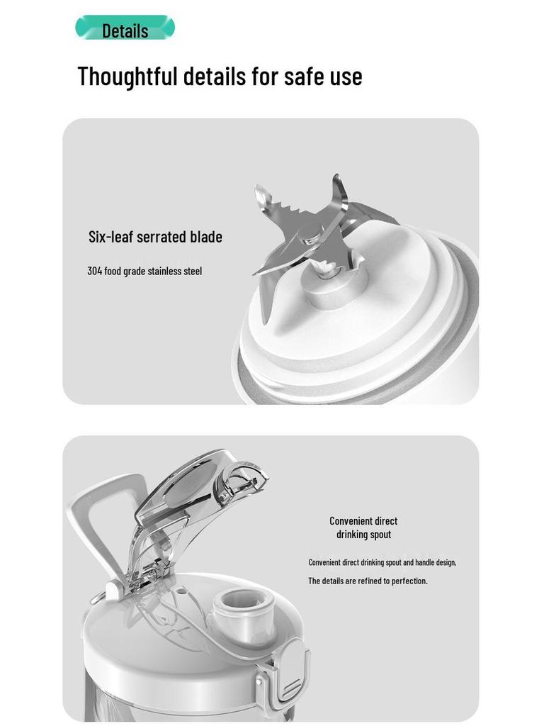 High-Speed Portable USB Juicer Cup - Large Capacity Electric Blender