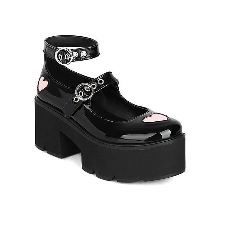 

Маленьке шкіряне взуття британського стилю великого розміру для жінок Взуття Мері Джейн Весняна платформа Сексуальне взуття-одиначка Sapatos Femininos 36