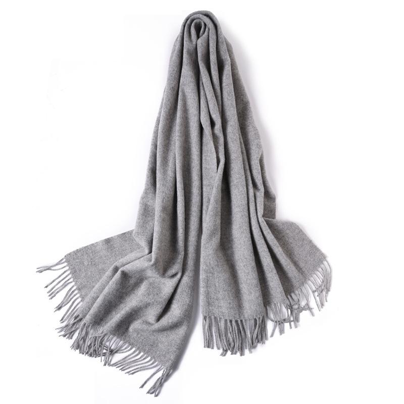 Pure Wool Scarf Winter Men and Women Senior Couple Grey Scarf Shawl Gift Boyfriend Birthday Gift