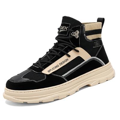 Pu Leather Man Autumn Winter High Tops Sneakers Male Martin Ankle Boots Tooling Shoes Motorcycle Boots Retro Labor Work Oxfords