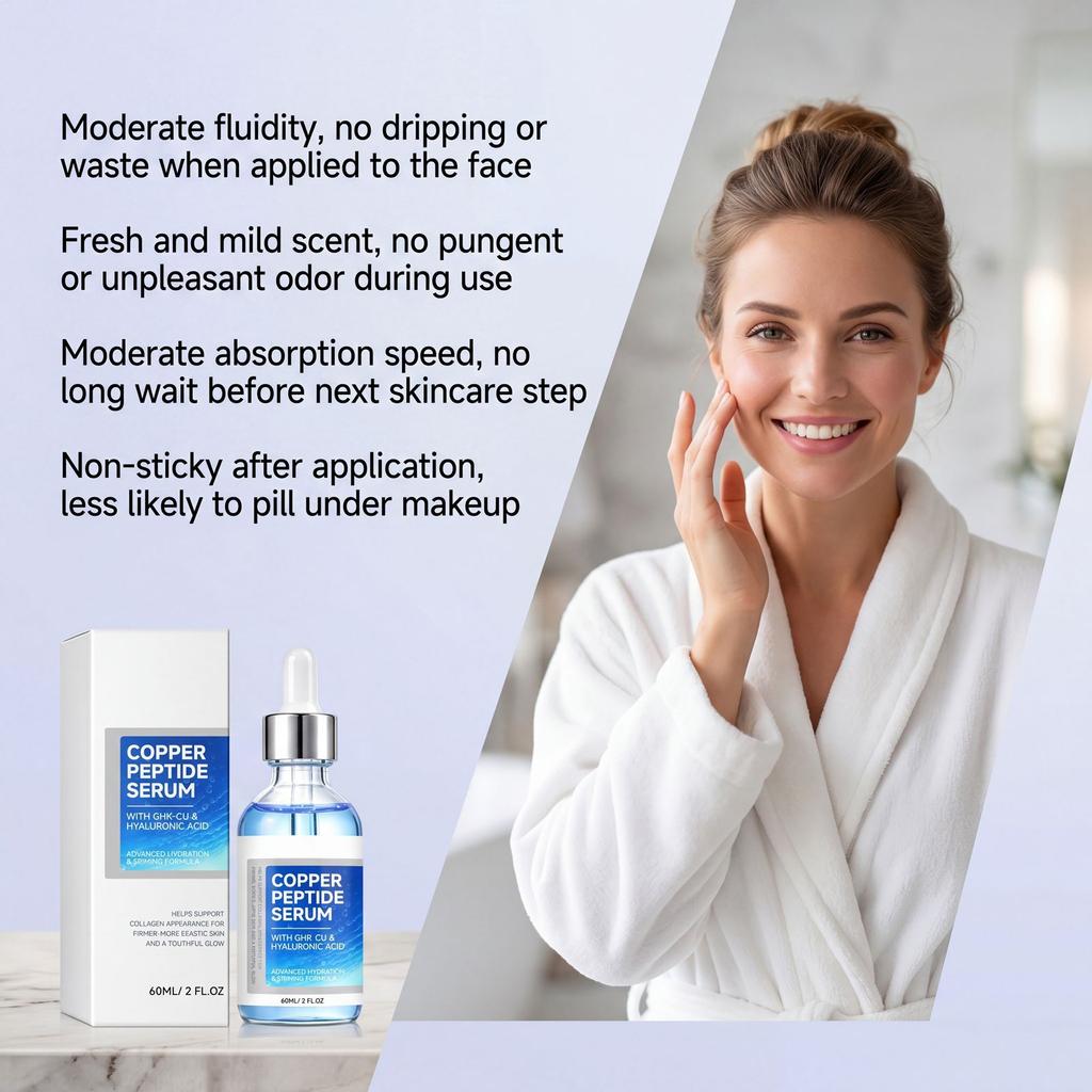 Siero Idratante con Peptidi di Rame Leggero Idratante Linee Sottili Pelle Liscia Idratante Delicato Siero Viso 30ml