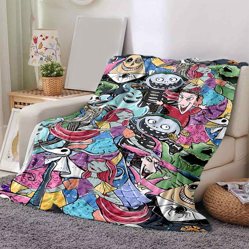 1pc Nightmare Before Christmas Soft Throw Blanket Flannel All Season Light Weight Living Room/Bedroom Warm Blanket. M7290155