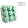 Rose Flower Silicone Ice Cube Tray 9-Cavity Square Mold for Chocolate Candy Flexible Non-Stick