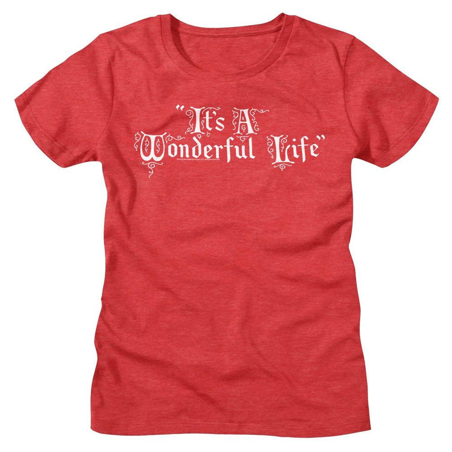 It s a Wonderful Life Title Treatment Red Heather Women s T-Shirt L
