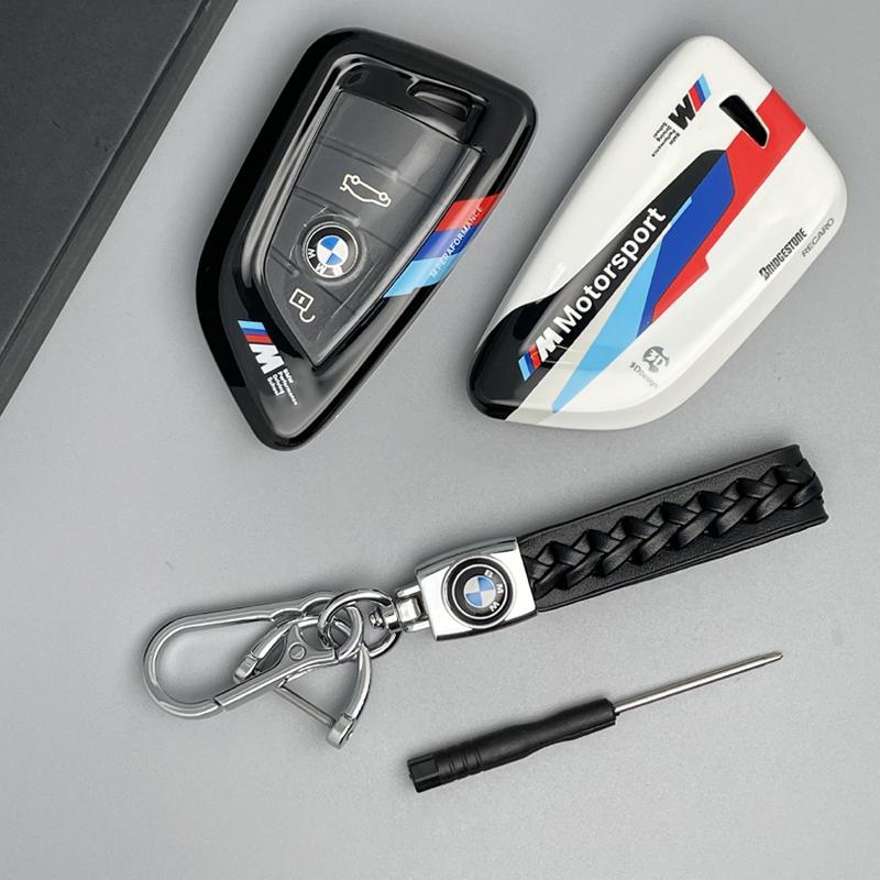 CDKO4 Motorsport Track Style TPU Magnetic Car Smart Remote Key Case Cover For BMW X1 X2 X3 X4 X5 X6 2017 2018 2019 2020 1 3 5 7 Series