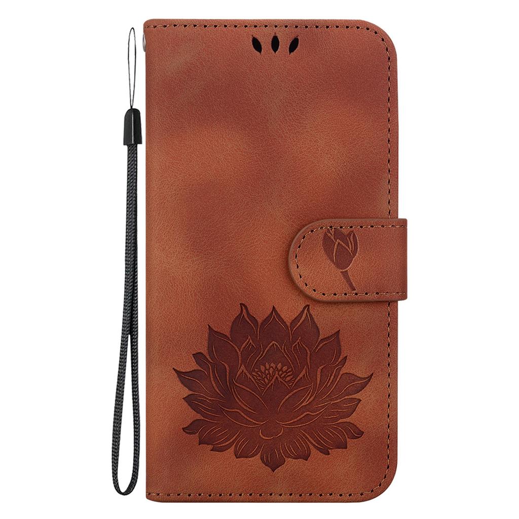 For Xiaomi Redmi Note 13 4G Wallet Case Lotus Pattern Leather Protective Phone Cover