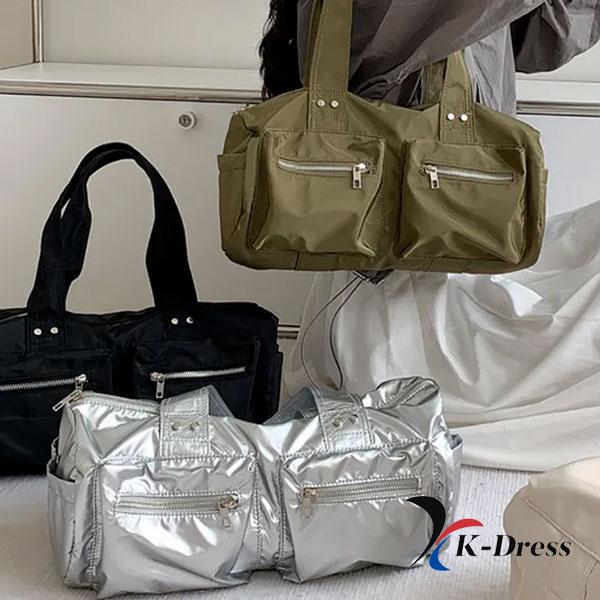 Drum Two-Pocket Nylon Tote Bag (4 Colors)