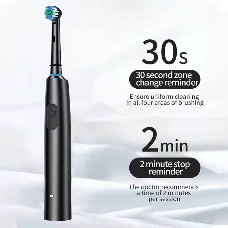 Electric Toothbrush Rechargeable Rotary Cleaning Teeth Brush  With 4 Soft Brush Heads 5 Modes Waterproof IPX7 Adult Toothbrush