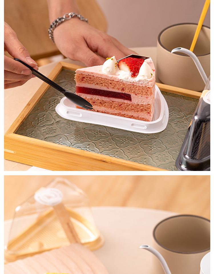 Triangle Cake Box for Mille-Feuille and Mousse Slices - Disposable, 6-Inch & 8-Inch Sizes