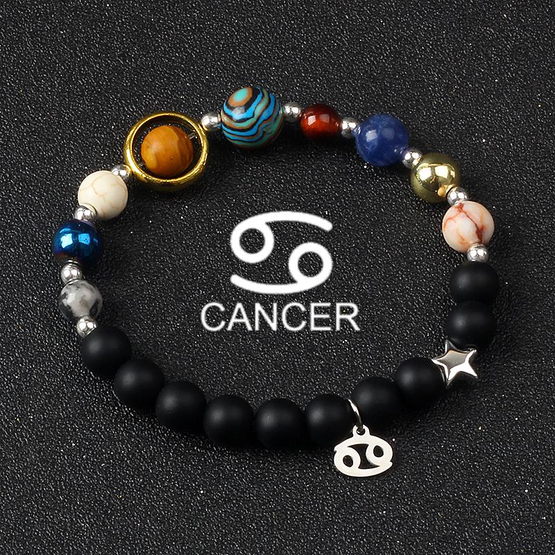 Solar System Galaxy Planets Bracelets for Women Women Zodiac Virgo Cancer Leo Libra 12 Constellation Charm Bracelet Jewelry Gift