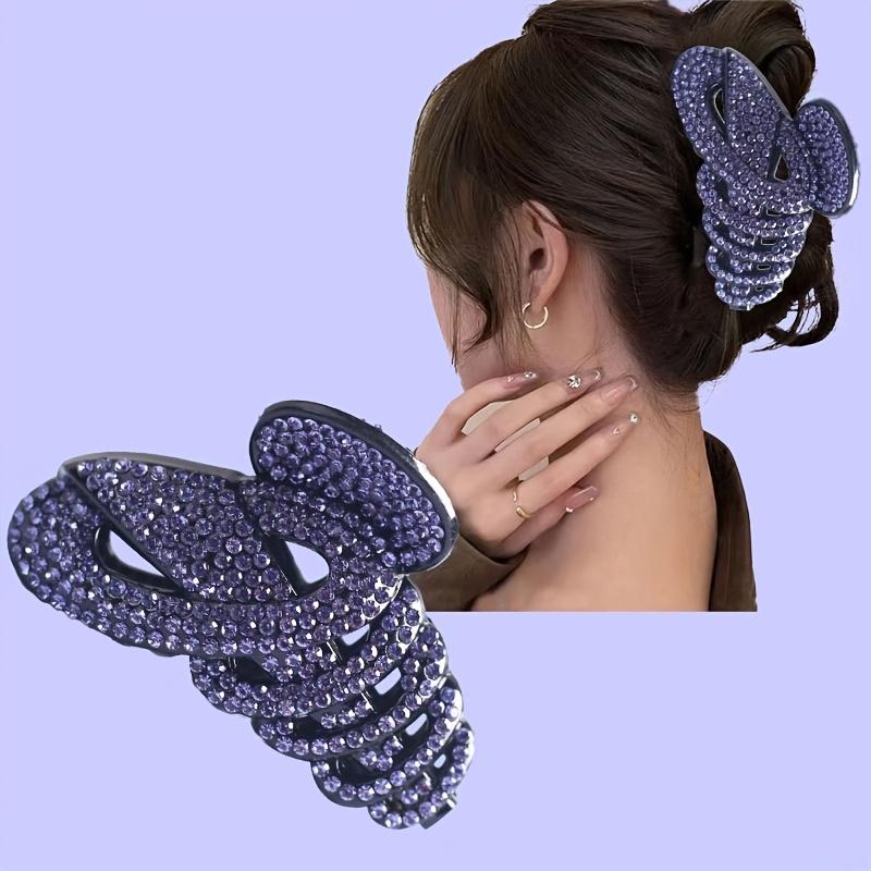 Leichter Luxus Strassstein Dekor Haargreifer Clip Vintage Rutschfester Haarklammer Clip Haarverlängerungen für Haarschmuck