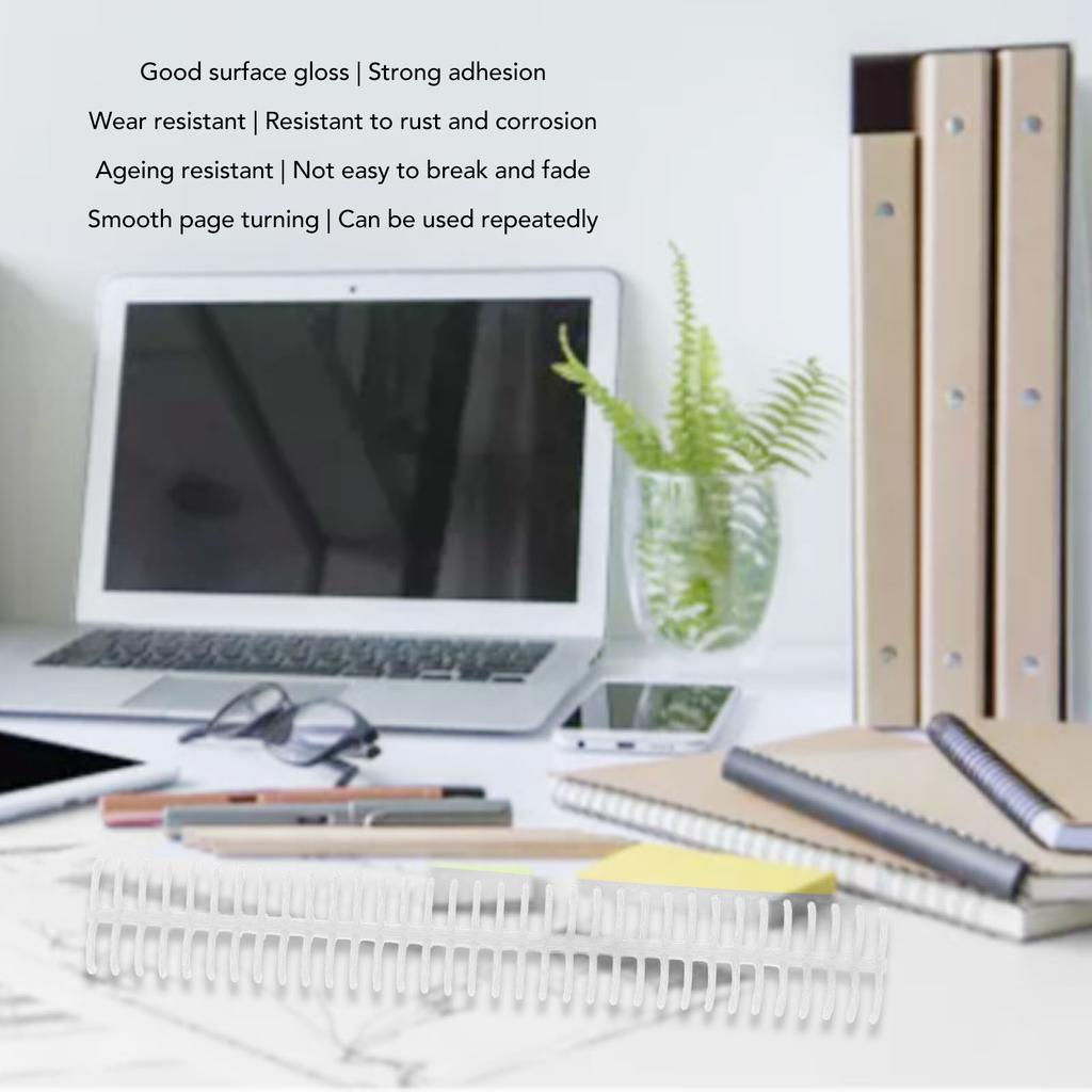 10Pcs Binding Coils 34 Holes Polypropylene Wear Resistant Binding Spines for Stationery