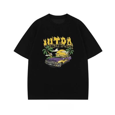 2025 Summer New Style American Retro Printed Cotton T-shirt Loose and Casual Short-sleeved Men's and Women's Tops