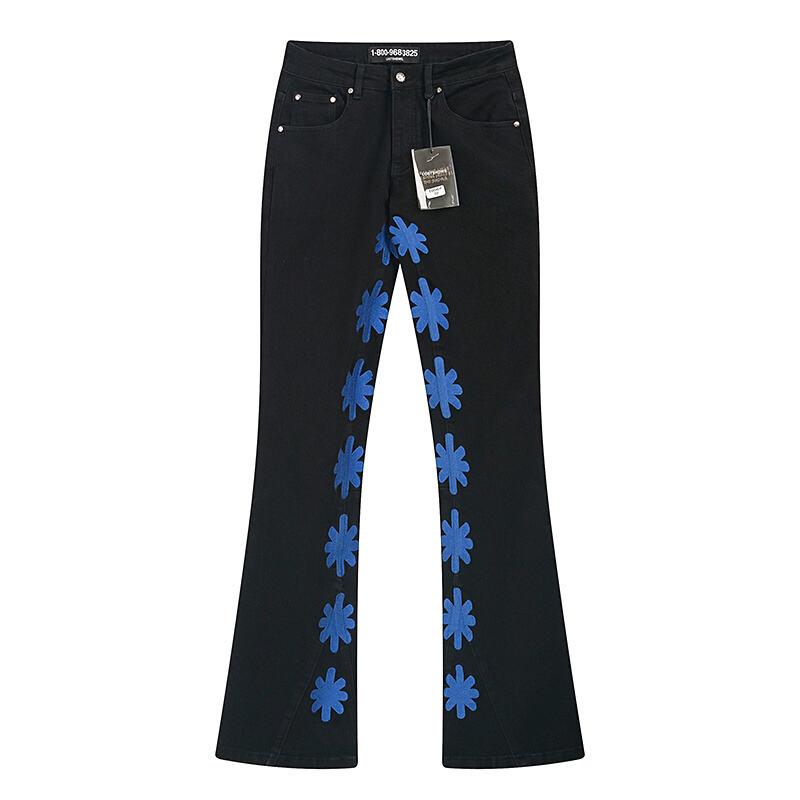 LOSTSHDWS Men's and Women's Spring and Autumn Flared Elastic Jeans Couple Jeans