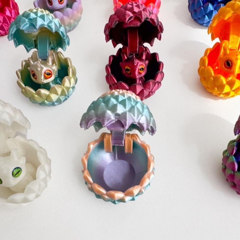 New 3D Printed Dragon Egg Creative Colorful Dragon Egg Model Toy Collectible Cute Dragon Baby Desktop Ornament Party Favors