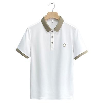 POLO-Shirt Herren Sommer Stickerei Herren Revers T-Shirt Temperament All-Match Slim Casual Kurzarm