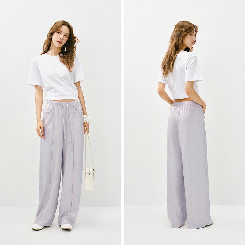 Semir Damen Spitzenbesatz Weitbein Freizeithose