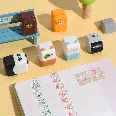Cute Animals Cartoon Rolling Stamp DIY Graffiti Seal Handbook Journal Stationery Drawing Painting Gifts