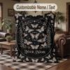 Butterflies Birds Night Sky Theme Throw Blanket Custom Name Text Personalized Blanket Soft Cozy Blanket for Home Sofa Bed