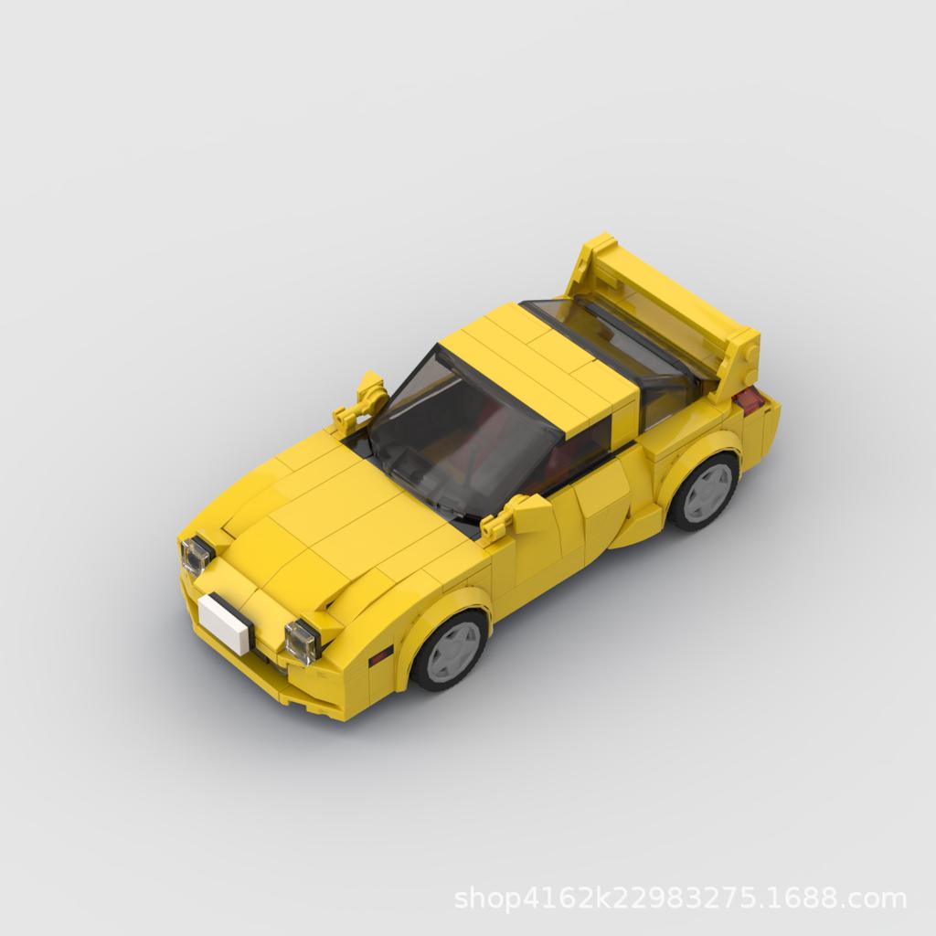 MOC Mazdaed RX-7 City Technics Initial Vehicle Championed Racer Building Blocks Brick Racing World Famous CLassic Supercar