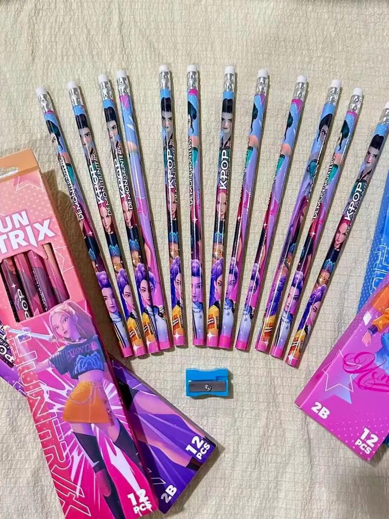 12pcs korean pop Witch Hunt themed animation design Hb pencil stationery kit for writing and painting stationery