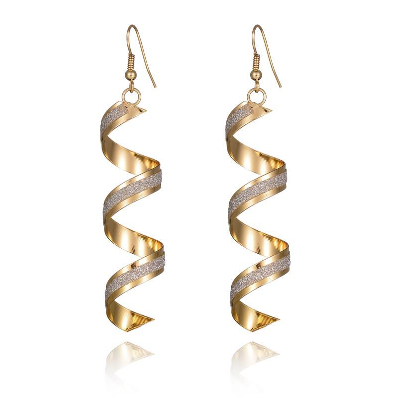 Women Frosted Spiral Pendant Dangle Earrings Fashionable Geometric  Eardrop Jewelry for Ladies