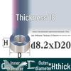 Außen-Ø 20mm Aluminiumlegierung Flache Unterlegscheibe Abstandshalter mit M6/M8/M10/M12 Innenloch - Metallwellenbuchse Isoliersäule.