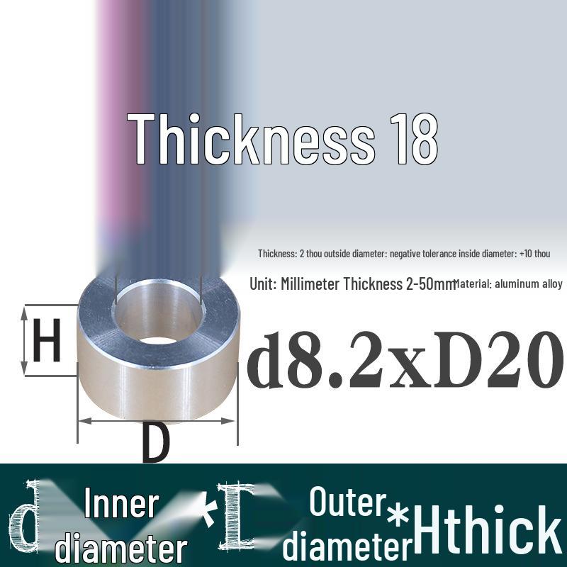 Außen-Ø 20mm Aluminiumlegierung Flache Unterlegscheibe Abstandshalter mit M6/M8/M10/M12 Innenloch - Metallwellenbuchse Isoliersäule.