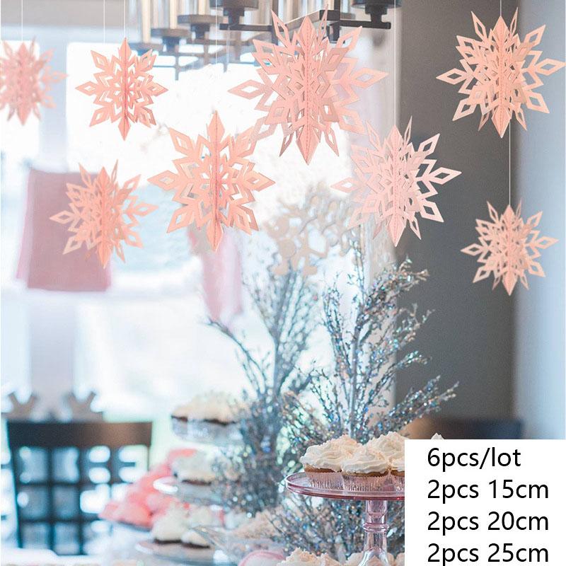 3D Künstliche Schneeflocken Papiergirlande Banner Weihnachtsdekorationen für Zuhause Winter Geburtstagsfeier Falscher Schnee Neujahrsornamente