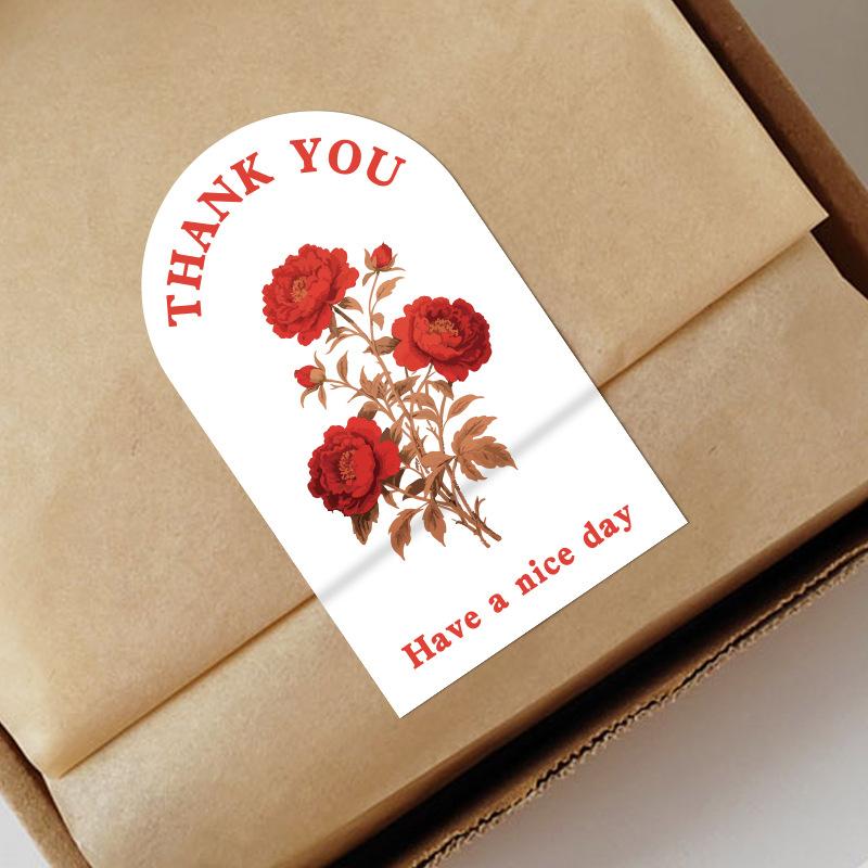 Colorful Flower Stickers, Roses, Peonies, Stickers, Packaging Sealing Stickers, Gift Box Decorations, Adhesive Stickers