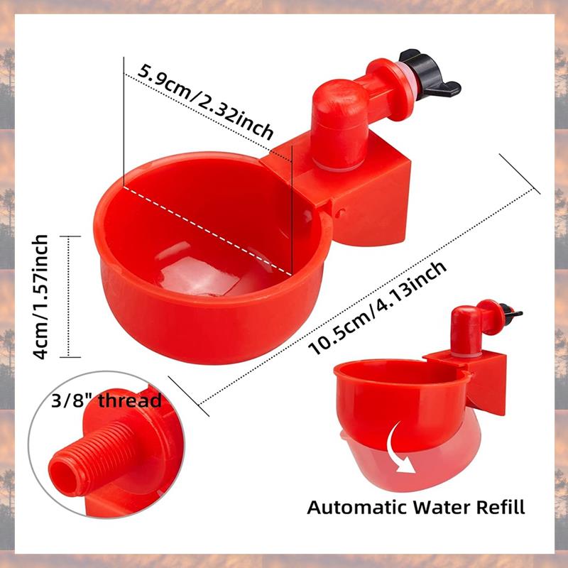2025 Trend Chicken Water Cups, Automatic Chicken Waterer Kit Poultry Drinking Bowl For Chicken
