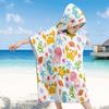 Foldable Children Beach Towel Hooded Wrap Cloth Comfortable Kids Cape Beach Bath Robe Comfortable Cloak Bath Towel