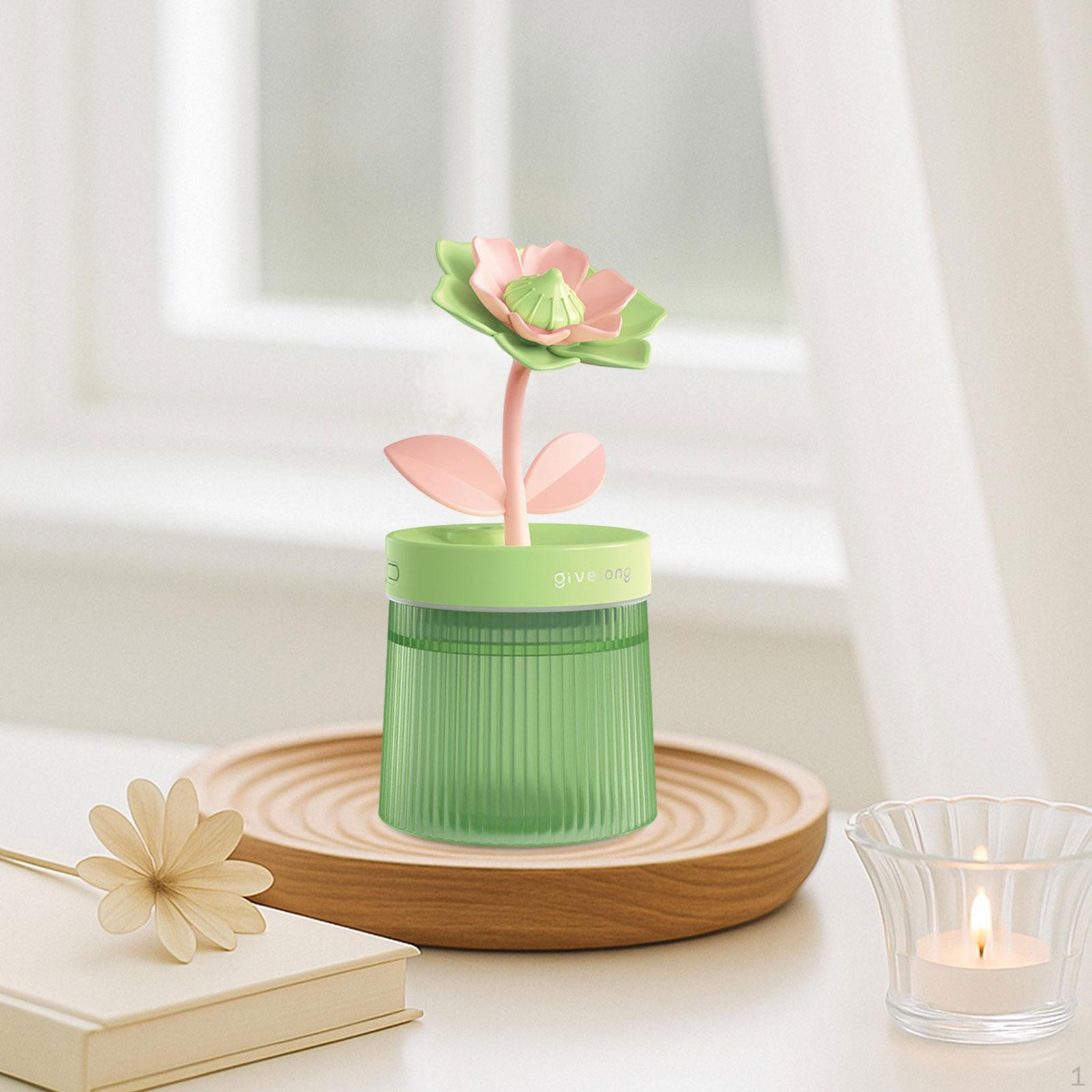 

Мини-увлажнитель воздуха Cute Flower с функцией подзарядки, автоматическое выключение, низкий уровень шума, два режима распыления зелёный