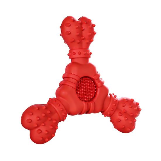 Dog Teething Toy with Cowhide Scent Natural Chew Attraction Bite-Resistant Silicone Oral Care Dog Toy for Small Medium Dogs