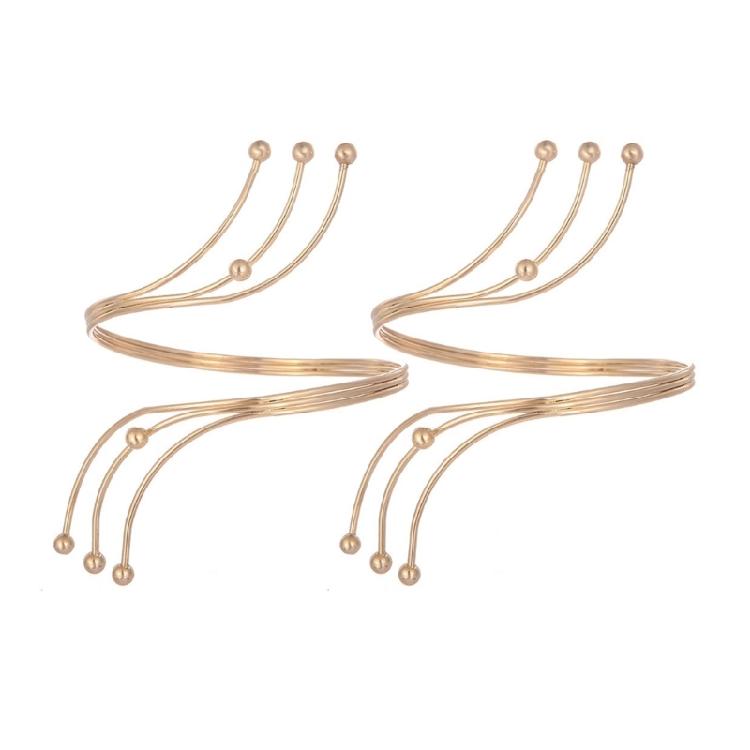 Baroque Arm Chain Delicate Coils Armlet Armband Open Bangle for Beach