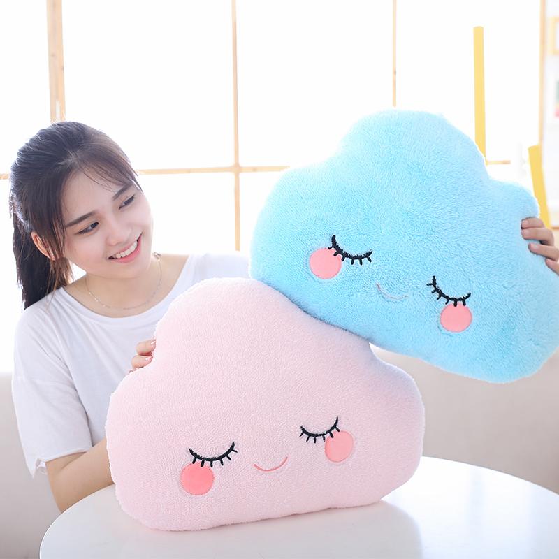 Fluffy Star Cloud Moon Rainbow Plush Pillow Stuffed Sky Natural Cushion Yellow Pink Blue Shy Emotion Plushie Decoration Gift