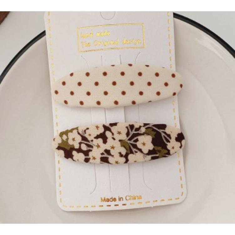 Cute Children Hair Pins Matte Cartoon Fruit Plant Fabric Embroidery BB Hair Clips for Girl Korea Simple Fashion Hair Accessories