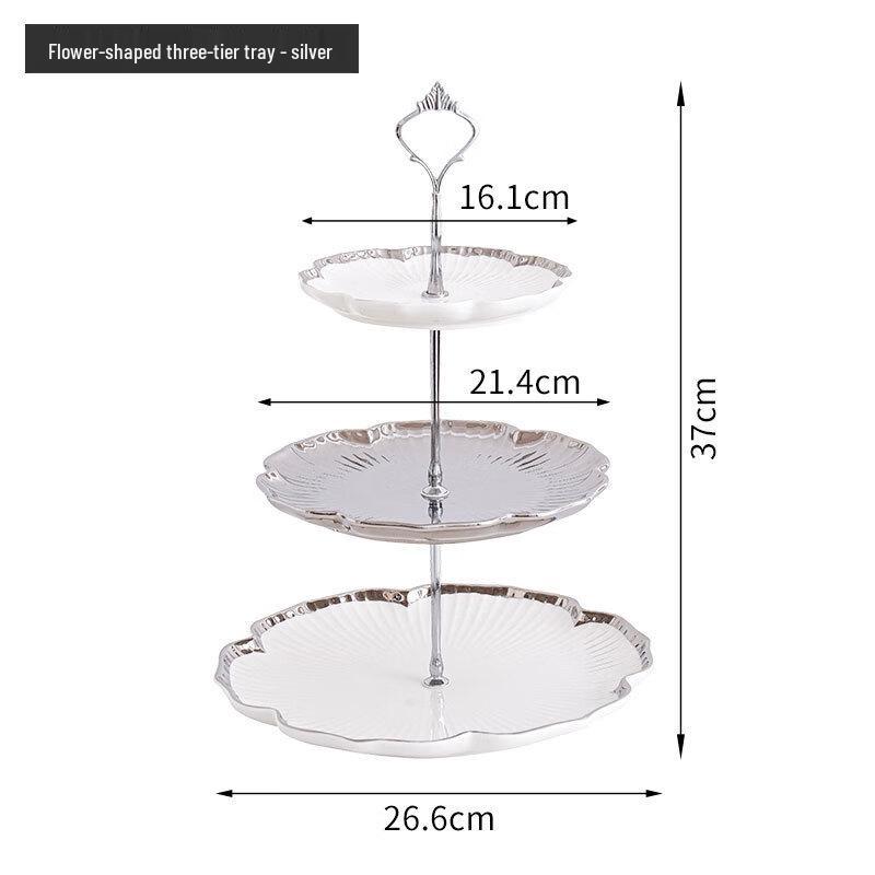 Lace Stripe Ceramic 3-Tier Serving Stand