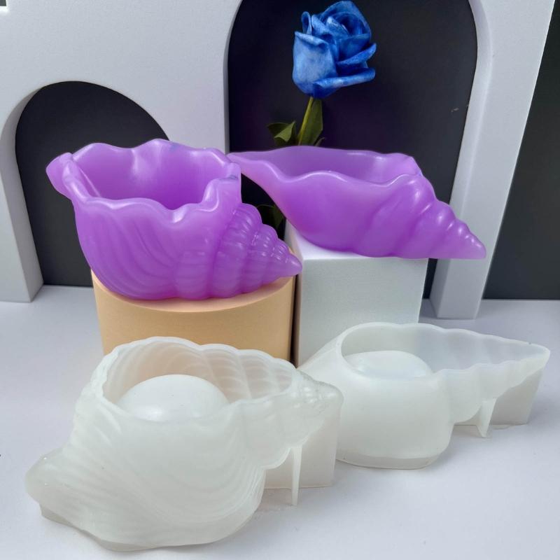 Silicone Mould for DIY Seashells Snail Ornament Storage Box Resin Mold Perfect for Jewelry Holder Mold Home Decoration