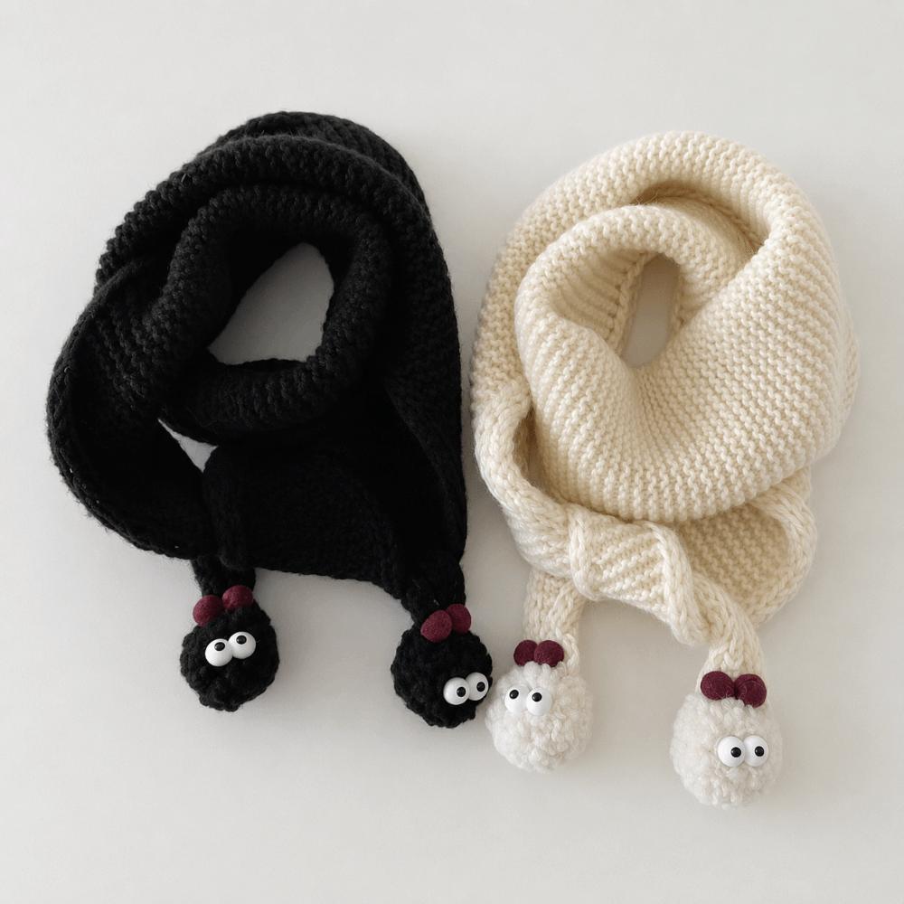 Soft Kids Knitted Scarf Windproof Fluffy Ball Neckerchief Fashion Children Neck Warmer Outdoor Use