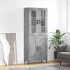 Vidaxl Display Cabinet, Concrete Grey 69.5X34X180 Cm Wood-Based Material