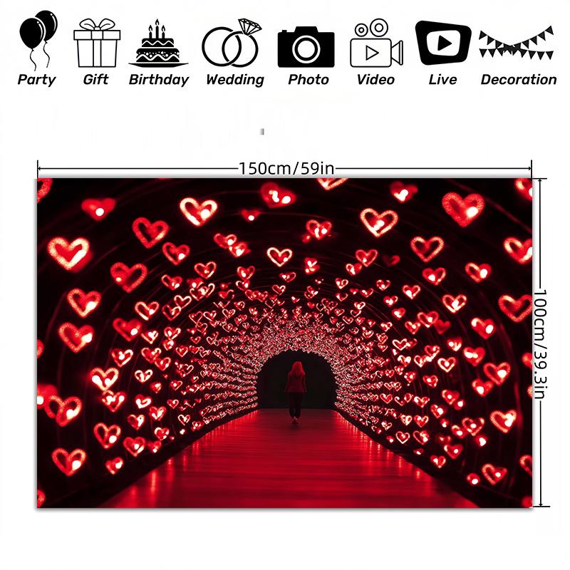 Valentine's Day Eternal Love Red Heart Tunnel Banner - Polyester background indoor and outdoor holiday decoration