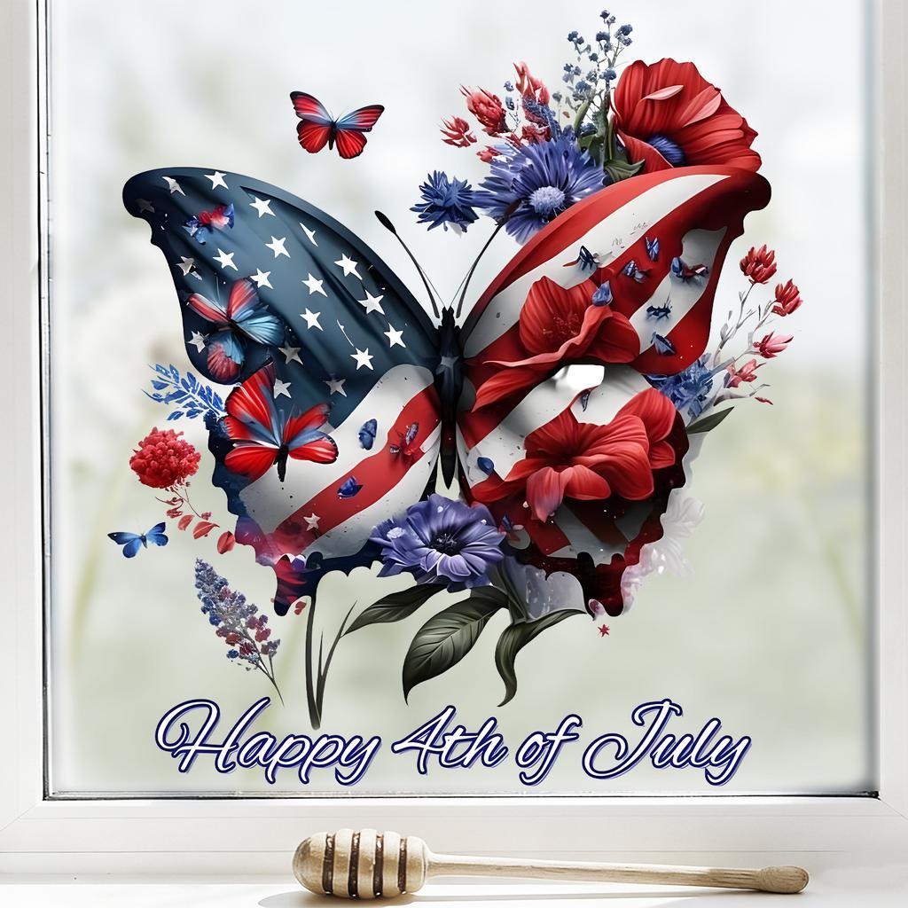 Butterfly Flower Glass Stickers for Bedrooms, Living Rooms and Kitchens