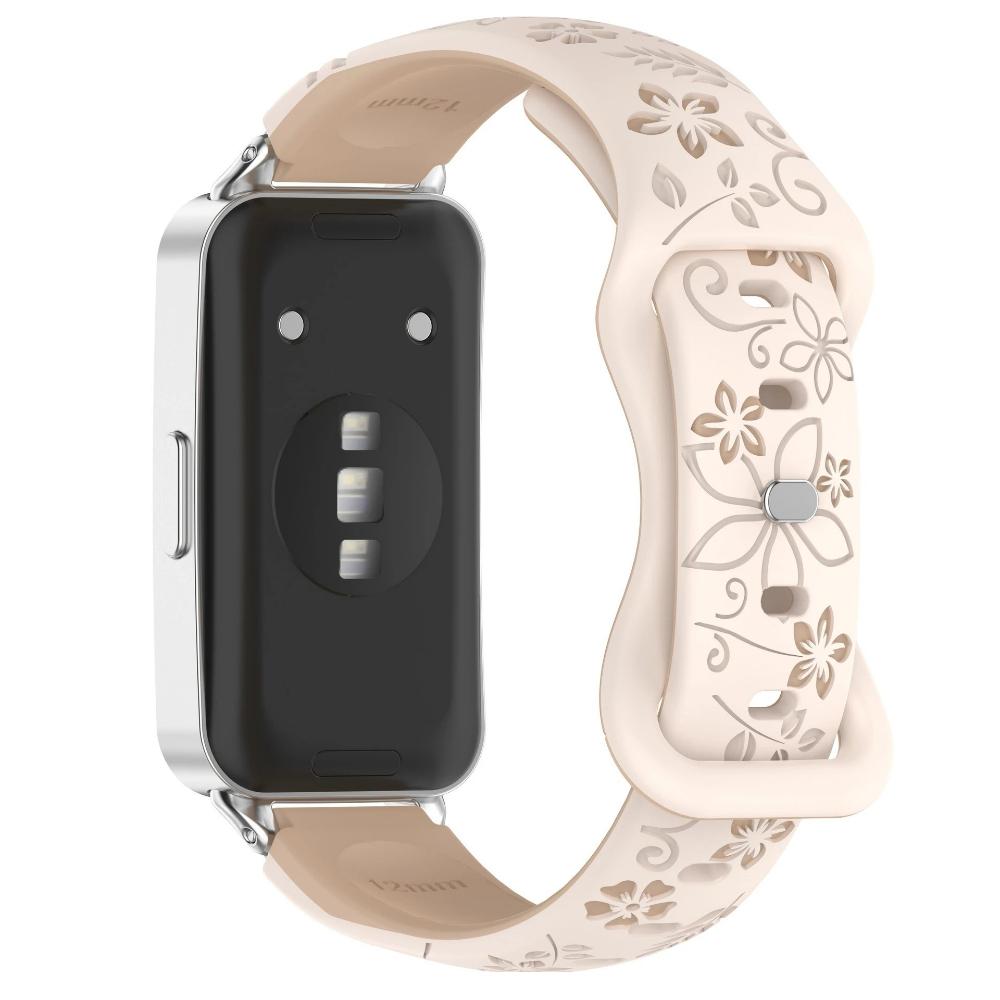 Women Silicone Flower 3D Engraved Strap for Huawei Band 10 9 8 Breathable Comfortable Bracelet Wristband for Huawei Fit4 Fit3 Fit2 Correa Accessories