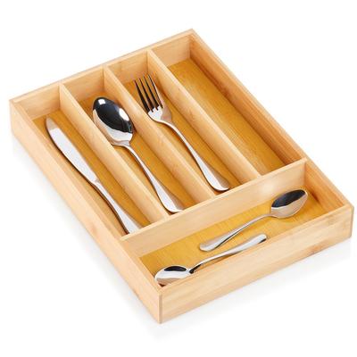 Bamboo Cutlery Insert Kitchen Utensils Organizer Drawer Container